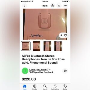 AI Pro 100 plus Bluetooth stereo headphones retail $500!